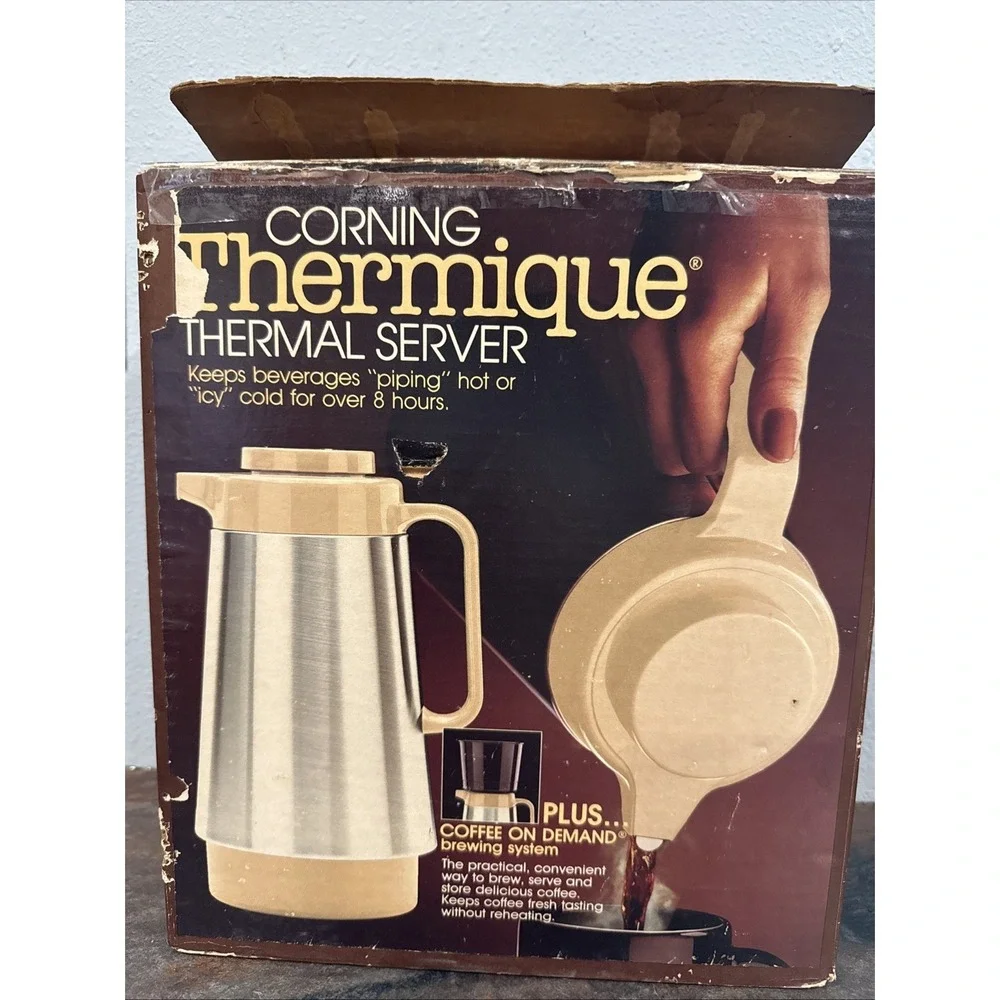 Corning Thermique 1 Qt Thermal Server Coffee Carafe Cone Vintage 8030-2